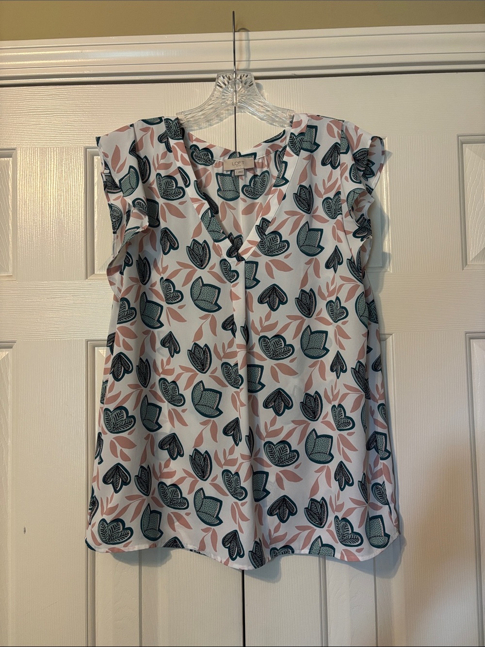 LOFT Flutter Sleeve Floral Blouse